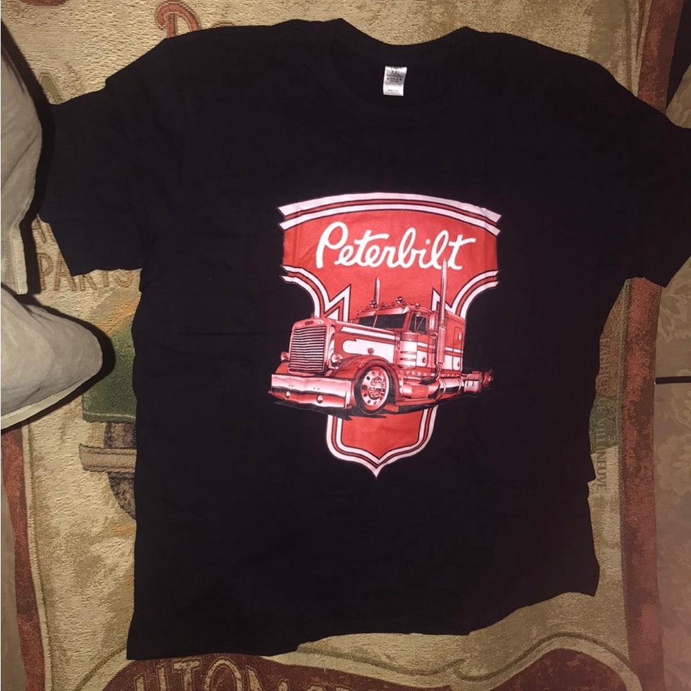 Peterbilt Trucker Truck Driving T-Shirt Black sz Adult XXL Mechanics Trucking